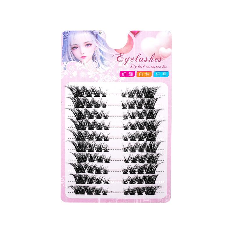 Eyelash Extension Hybrid - 80 Single Clusters Skew Flying Fox