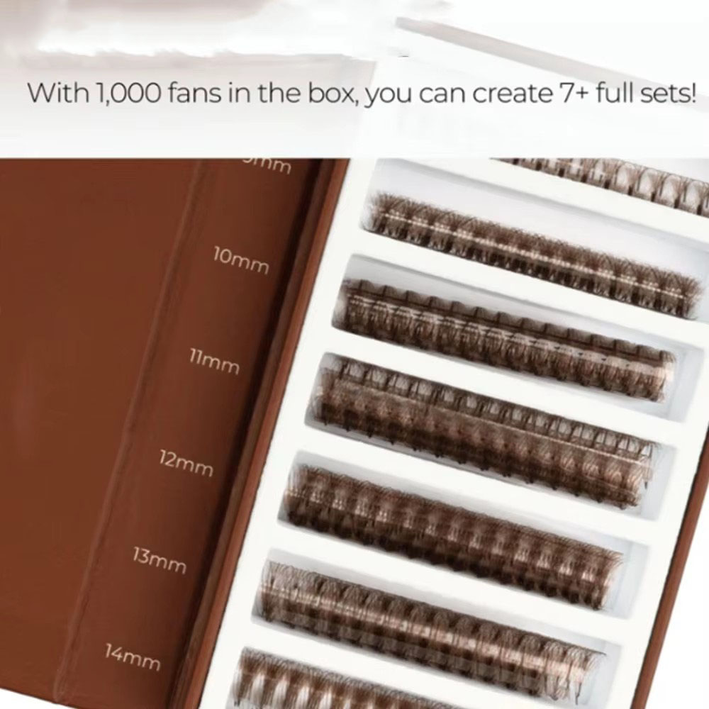 Eyelash Extension Hybrid - 3D 6D 8D Brown Colored 1000