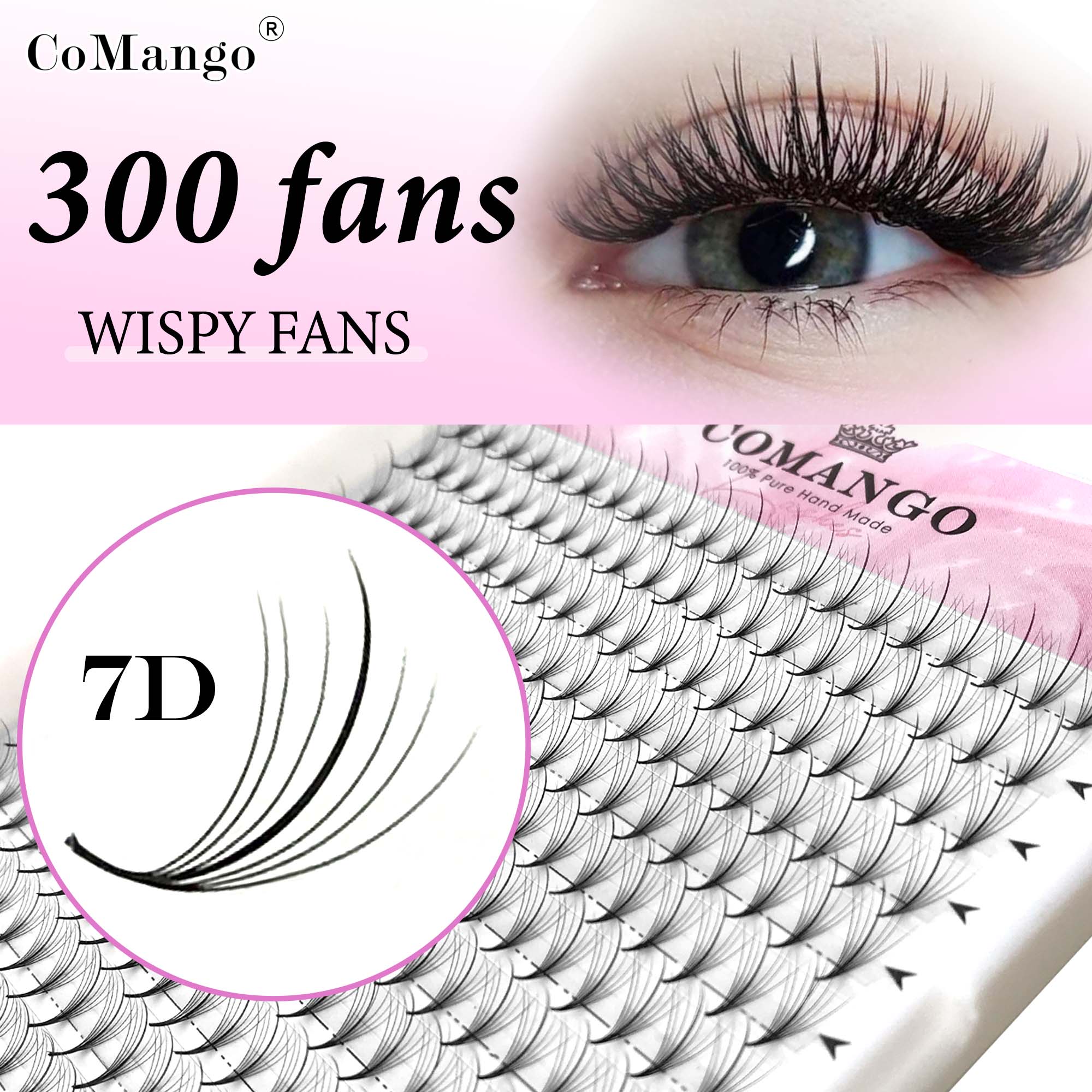 Eyelash Extension Hybrid - CoMango 7D Wispy Premade Fans Eyelash