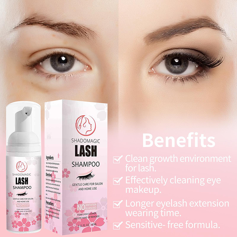 【A】60ML Fast Cleaning Lash Sha - Eyelash Extension Foam Cleanser recension och pris
