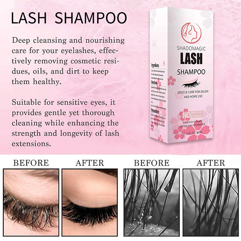 【A】60ML Fast Cleaning Lash Sha - Eyelash Extension Foam Cleanser recension och pris