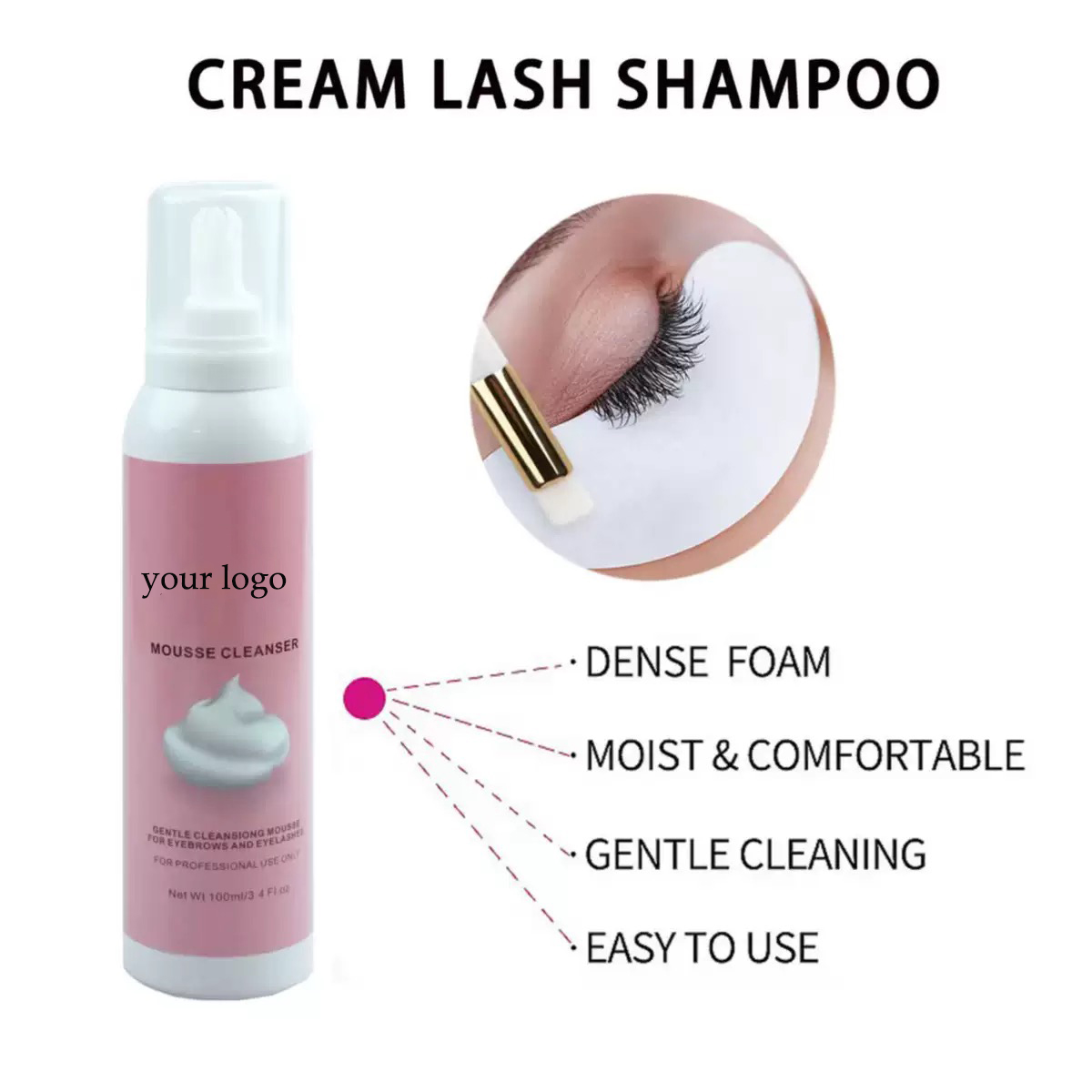 Customized  Whipped Lash Shamp - Eyelash Extension Foam Cleanser recension och pris