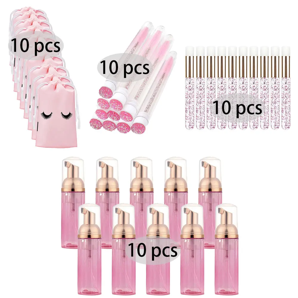 20/40PCS Suit 60ML Empty Pump  - Eyelash Extension Foam Cleanser recension och pris