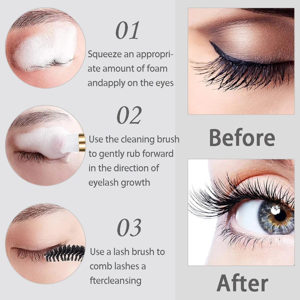 20/40PCS Suit 60ML Empty Pump  - Eyelash Extension Foam Cleanser recension och pris