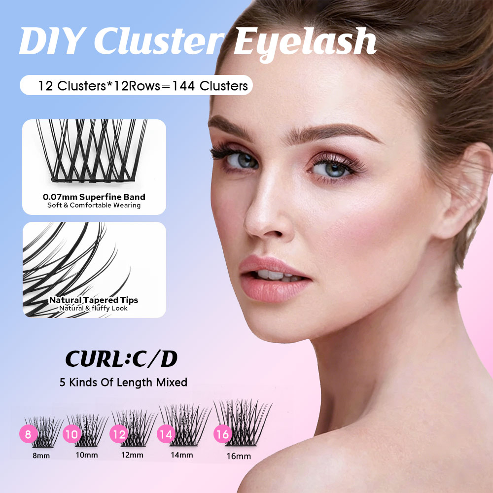 12 Rows YUANZHIJIE Premium Fau - Eyelash Extension Hybrid recension och pris