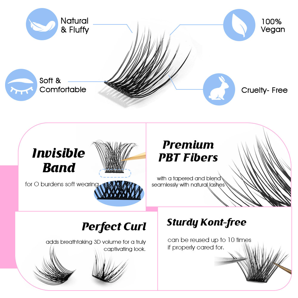 12 Rows YUANZHIJIE Premium Fau - Eyelash Extension Hybrid recension och pris