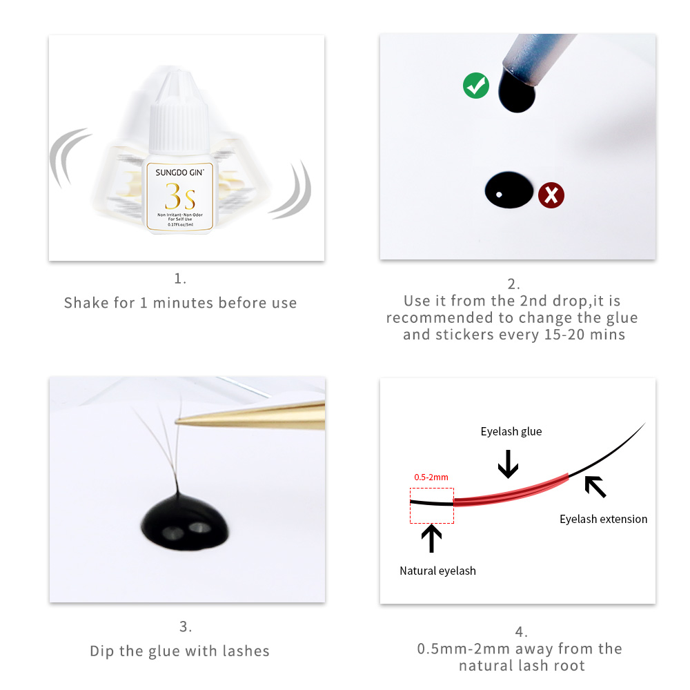 Eyelash Extension Glue 3S Fast - Eyelash Extension Open Eye recension och pris