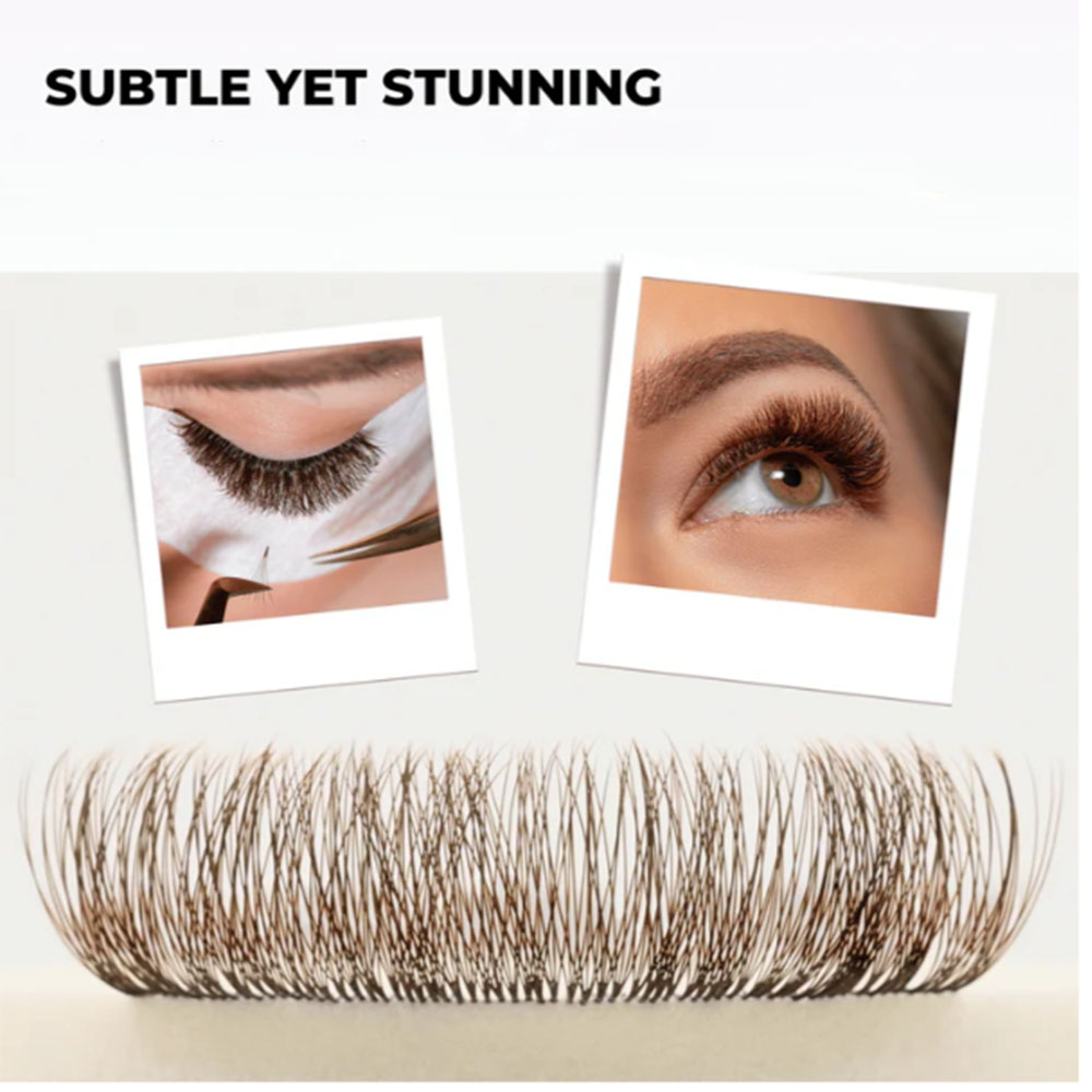 3D 6D 8D Brown Colored 1000 Fa - Eyelash Extension Hybrid recension och pris