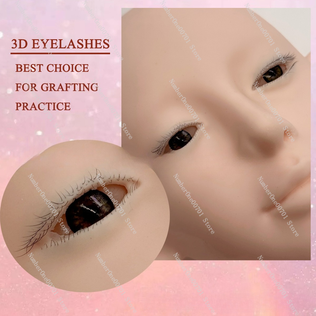 3-Layer Silicone Mannequin Hea - Eyelash Extension Open Eye recension och pris
