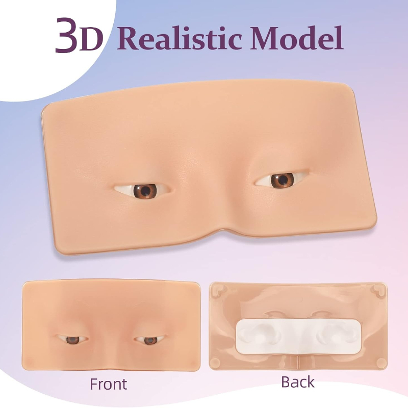 3D Silicone Face Makeup Practi - Eyelash Extension Open Eye recension och pris