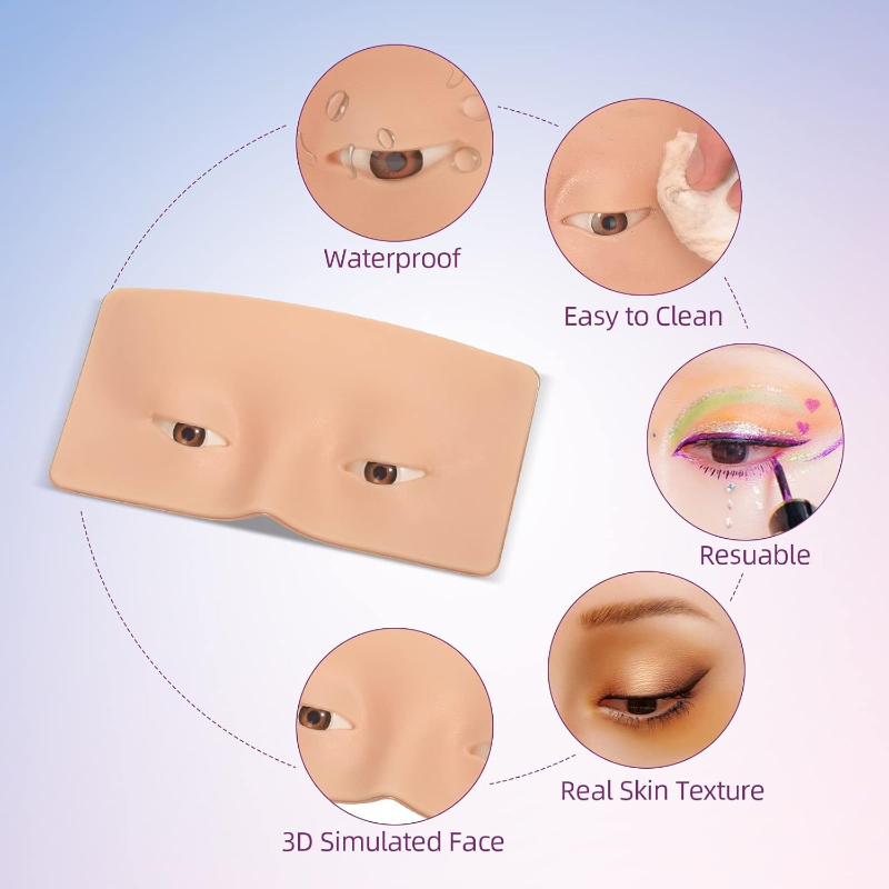 3D Silicone Face Makeup Practi - Eyelash Extension Open Eye recension och pris