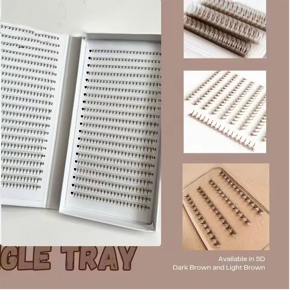 1200Fans 3D 8D 5D Brown Colore - Eyelash Extension Hybrid recension och pris