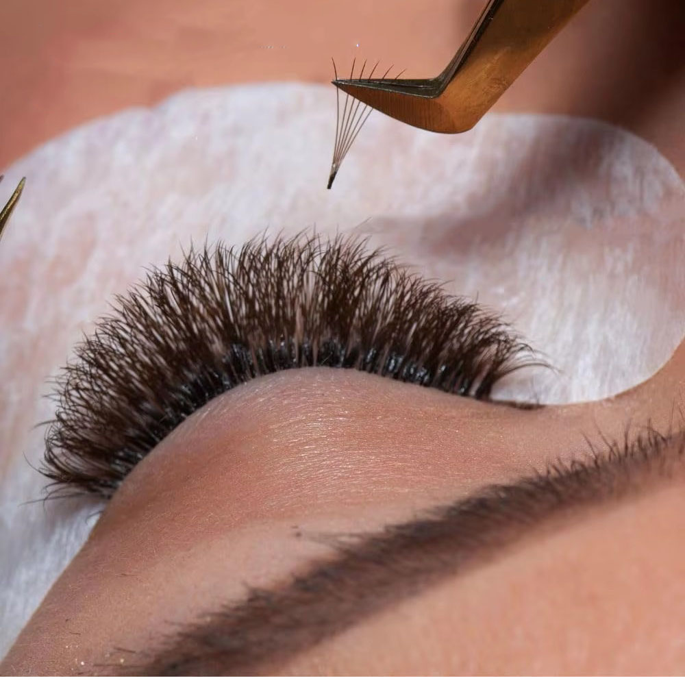 1200Fans 3D 8D 5D Brown Colore - Eyelash Extension Hybrid recension och pris